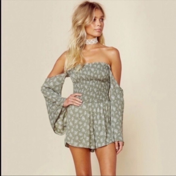 Blue Life Pants - Off the Shoulder Blue Life Romper Playsuit Size S